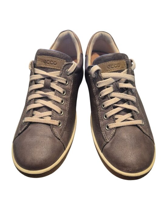 Ecco Shoes - Ecco Gray Leather Casual Lace-Up Shoes Size 39
